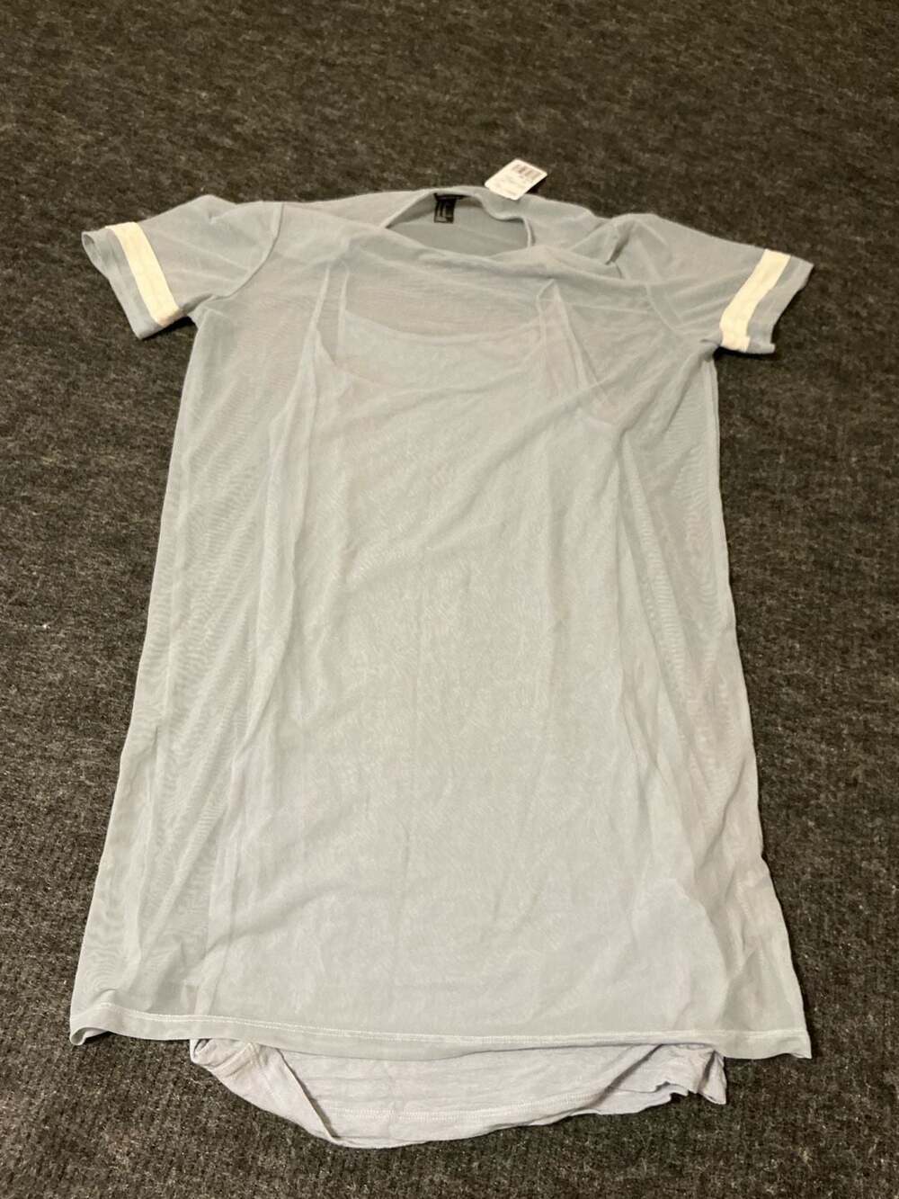 Forever 21 Light Blue Mesh Short Sleeve T-Shirt Dress Size XL - Picture 4 of 8